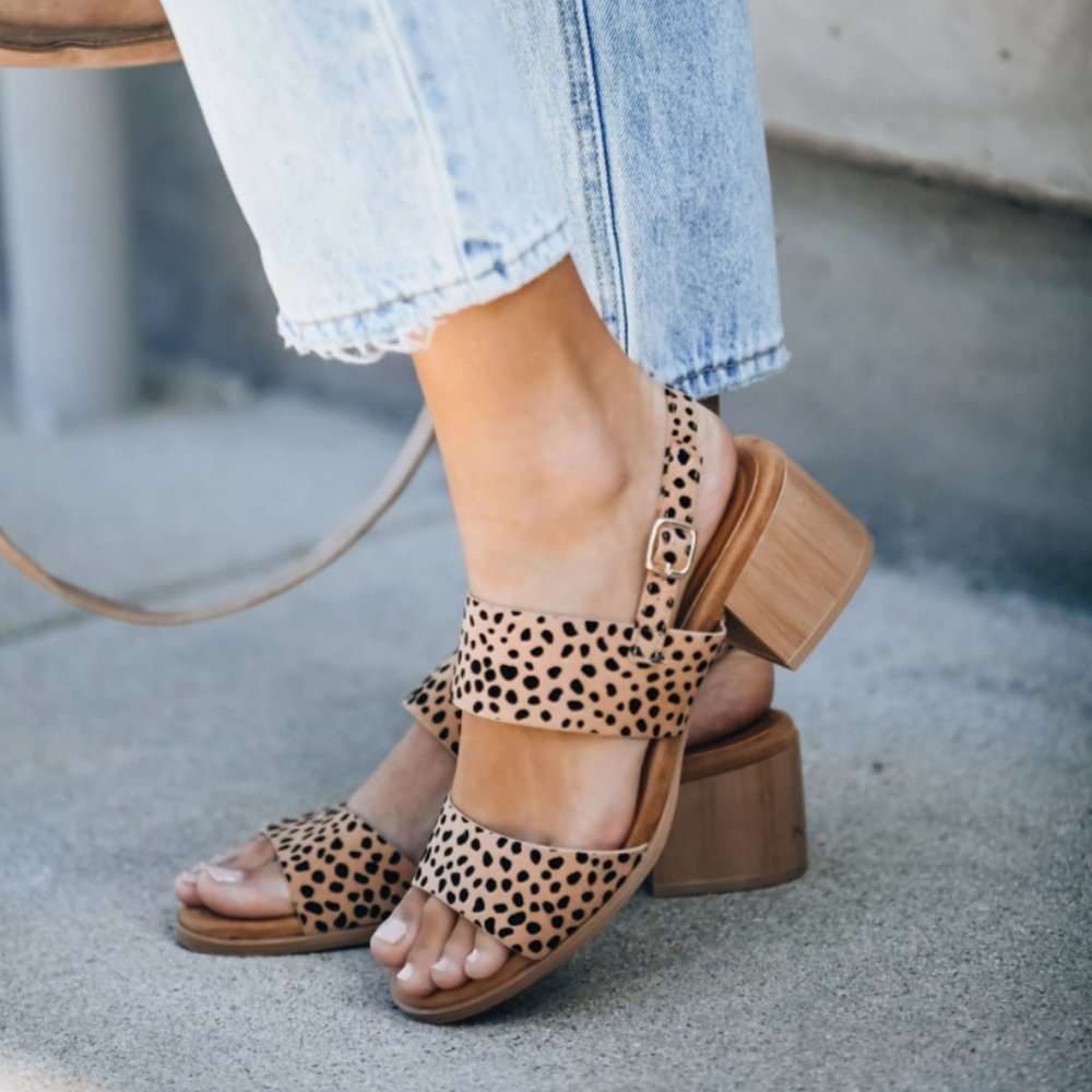 CYBER SALE! LAST Sz7! SIENNA Cheetah Heeled Sandal